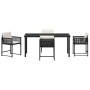 Conjunto de Comedor de Jardín 5 pcs Negro ratán sintético