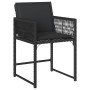 Conjunto de Comedor de Jardín 5 pcs Negro ratán sintético