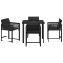 Conjunto de Comedor de Jardín 5 pcs Negro ratán sintético
