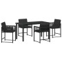 Conjunto de Comedor de Jardín 5 pcs Negro ratán sintético