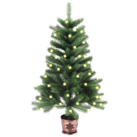 Árbol de Navidad artificial con LEDs verde 65 cm