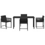 Conjunto de Comedor de Jardín 5 pcs Negro ratán sintético