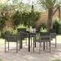 Conjunto de Comedor de Jardín 5 pcs Gris ratán sintético