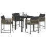 Conjunto de Comedor de Jardín 5 pcs Gris ratán sintético