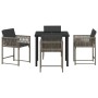 Conjunto de Comedor de Jardín 5 pcs Gris ratán sintético