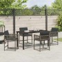 Conjunto de Comedor de Jardín 5 pcs Gris ratán sintético