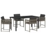 Conjunto de Comedor de Jardín 5 pcs Gris ratán sintético