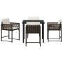 Conjunto de Comedor de Jardín 5 pcs Marrón ratán sintético