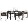Conjunto de Comedor de Jardín 5 pcs Marrón ratán sintético