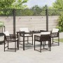 Conjunto de Comedor de Jardín 5 pcs Marrón ratán sintético