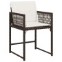 Conjunto de Comedor de Jardín 5 pcs Marrón ratán sintético