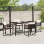 Conjunto de Comedor de Jardín 5 pcs Marrón ratán sintético