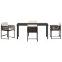 Conjunto de Comedor de Jardín 5 pcs Marrón ratán sintético