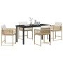 Conjunto de Comedor de Jardín 5 pcs Beige ratán sintético