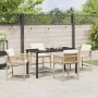 Conjunto de Comedor de Jardín 5 pcs Beige ratán sintético