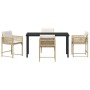 Conjunto de Comedor de Jardín 5 pcs Beige ratán sintético