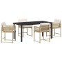Conjunto de Comedor de Jardín 5 pcs Beige ratán sintético