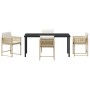 Conjunto de Comedor de Jardín 5 pcs Beige ratán sintético
