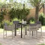 Conjunto de Comedor de Jardín 5 pcs Gris Claro ratán sintético