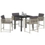 Conjunto de Comedor de Jardín 5 pcs Gris Claro ratán sintético
