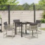 Conjunto de Comedor de Jardín 5 pcs Gris Claro ratán sintético