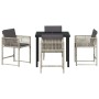 Conjunto de Comedor de Jardín 5 pcs Gris Claro ratán sintético