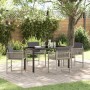 Conjunto de Comedor de Jardín 5 pcs Gris Claro ratán sintético