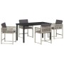 Conjunto de Comedor de Jardín 5 pcs Gris Claro ratán sintético