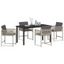 Conjunto de Comedor de Jardín 5 pcs Gris Claro ratán sintético