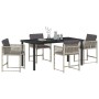 Conjunto de Comedor de Jardín 5 pcs Gris Claro ratán sintético