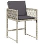 Conjunto de Comedor de Jardín 5 pcs Gris Claro ratán sintético