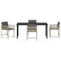 Conjunto de Comedor de Jardín 5 pcs Gris Claro ratán sintético