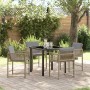 Conjunto de Comedor de Jardín 5 pcs Beige ratán sintético
