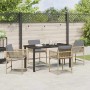 Conjunto de Comedor de Jardín 5 pcs Beige ratán sintético