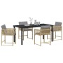 Conjunto de Comedor de Jardín 5 pcs Beige ratán sintético