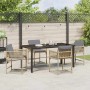 Conjunto de Comedor de Jardín 5 pcs Beige ratán sintético