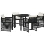 Conjunto de Comedor de Jardín 5 pcs Negro ratán sintético