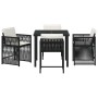 Conjunto de Comedor de Jardín 5 pcs Negro ratán sintético
