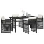 Conjunto de Comedor de Jardín 5 pcs Negro ratán sintético