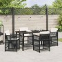 Conjunto de Comedor de Jardín 5 pcs Negro ratán sintético