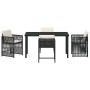 Conjunto de Comedor de Jardín 5 pcs Negro ratán sintético