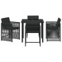 Conjunto de Comedor de Jardín 5 pcs Negro ratán sintético