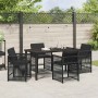 Conjunto de Comedor de Jardín 5 pcs Negro ratán sintético