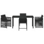 Conjunto de Comedor de Jardín 5 pcs Negro ratán sintético