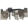 Conjunto de Comedor de Jardín 5 pcs Gris ratán sintético