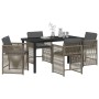 Conjunto de Comedor de Jardín 5 pcs Gris ratán sintético