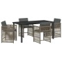 Conjunto de Comedor de Jardín 5 pcs Gris ratán sintético