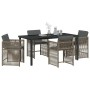 Conjunto de Comedor de Jardín 5 pcs Gris ratán sintético