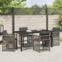 Conjunto de Comedor de Jardín 5 pcs Gris ratán sintético
