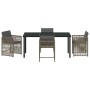 Conjunto de Comedor de Jardín 5 pcs Gris ratán sintético